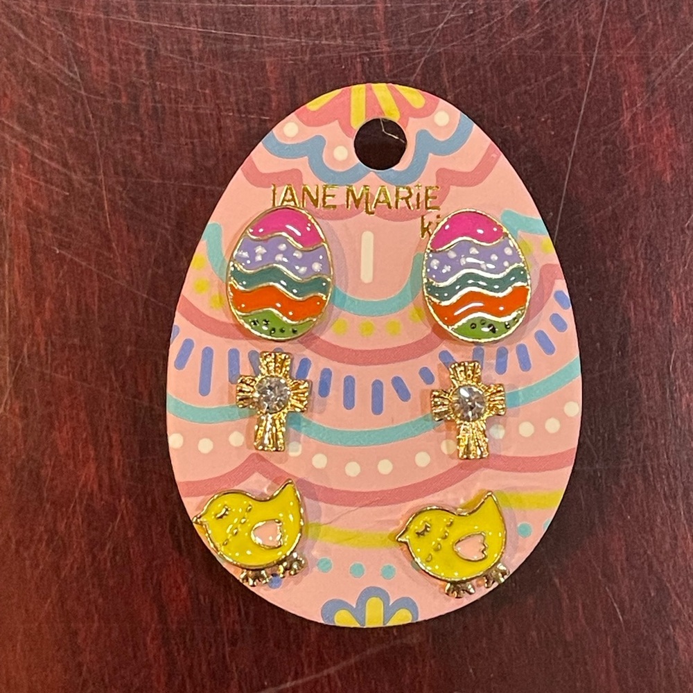 Jane Marie Kids Easter Earrings Set - Multicolor